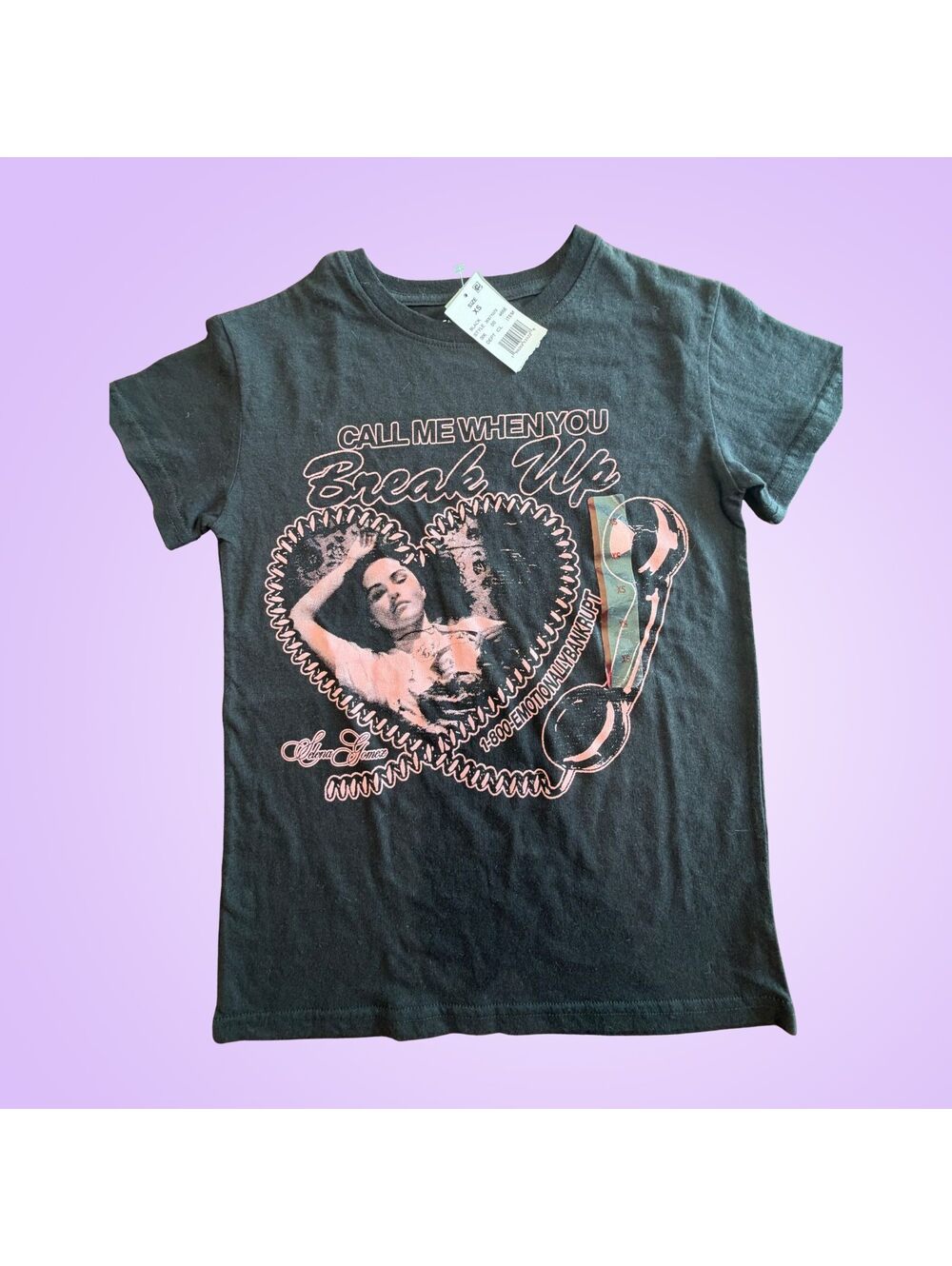 Selena Gomez Call Me When You Break Up Graphic T-Shirt Women’s XS Black